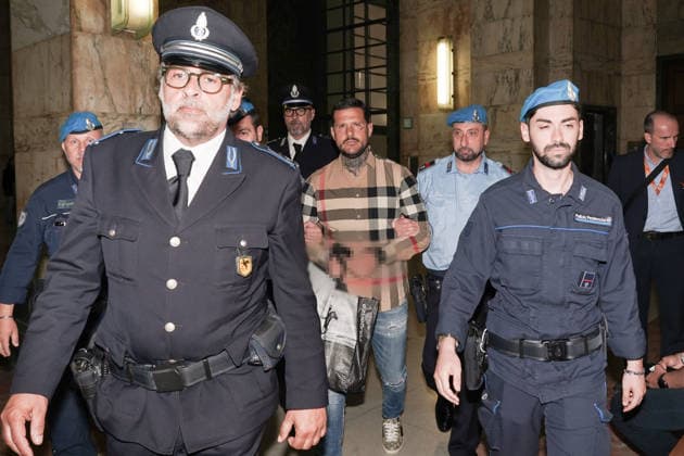 IPA85061661 - MILAN, 05 25 2026 - Marco Ferdico, former Inter ultras leader, in court in Milan for trial in the Vittorio Boiocchi murder case.  Copyright: xEmanuelexRobertoxDexCarlix xx 85061661