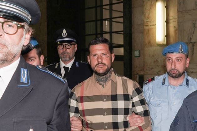 News Bilder des Tages IPA85061662 - MILAN, 05 25 2026 - Marco Ferdico, former Inter ultras leader, in court in Milan for trial in the Vittorio Boiocchi murder case.  Copyright: xEmanuelexRobertoxDexCarlix xx 85061662