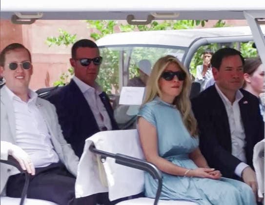RECORD DATE NOT STATED US Secretary of State Marco Rubio and his wife Jeanette D. Rubio leave from the Taj Mahal Agra Uttar Pradesh , May 25 (ANI): US Secretary of State Marco Rubio and his wife Jeanette D. Rubio leave from the Taj Mahal, in Agra on Monday. US Ambassador to India Sergio Gor also present.(ANI Video Grab) Agra Uttar Pradesh India Copyright: xANIx ANI_20260525007
