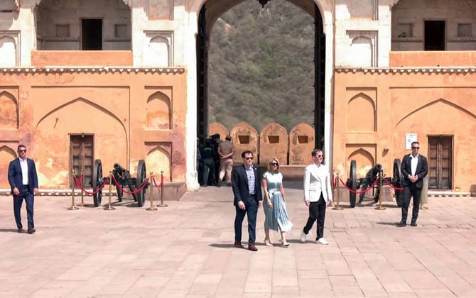 RECORD DATE NOT STATED US Secretary of State Marco Rubio, along with his wife, Jeanette D. Rubio, and US Ambassador to India Sergio Gor, during their visit to Amber Fort Jaipur, May 25 (ANI): US Secretary of State Marco Rubio, along with his wife, Jeanette D. Rubio, and US Ambassador to India Sergio Gor, during their visit to Amber Fort, in Jaipur on Monday. (ANI Video Grab) Jaipur Rajasthan India Copyright: xANIx ANI_20260525120