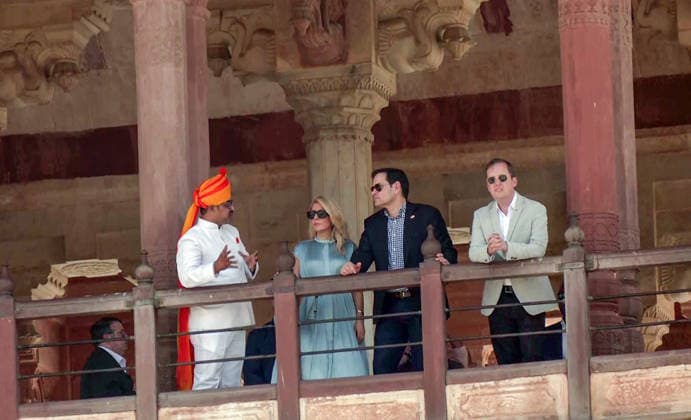 RECORD DATE NOT STATED US Secretary of State Marco Rubio, along with his wife, Jeanette D. Rubio, and US Ambassador to India Sergio Gor, during their visit to Amber Fort Jaipur, May 25 (ANI): US Secretary of State Marco Rubio, along with his wife, Jeanette D. Rubio, and US Ambassador to India Sergio Gor, during their visit to Amber Fort, in Jaipur on Monday. (ANI Video Grab) Jaipur Rajasthan India Copyright: xANIx ANI_20260525124