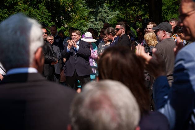 May 25, 2026, Brno, South Moravia, Czech Republic: Spokesman of the Sudeten German Landsmannschaft BERND POSSELT (CSU) during a commemorative ceremony honoring the victims of Nazism in Brno, Czech Republic, on May 25, 2026. The 76th Congress of Sudeten Germans took place in Brno, Czech Republic, from May 22 to 25, 2026, marking the first time the event was held in the country. Brno Czech Republic - ZUMAc315 20260525_zsp_c315_042 Copyright: xMichaelxCabalx