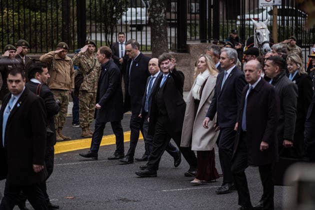 May 25, 2026, Caba, Buenos Aires, Argentina: JAVIER MILEI leads May 25 national celebrations alongside cabinet ministers and Buenos Aires Mayor Jorge Macri, without Vice President Victoria Villarruel. Following a mass led by Archbishop Jorge GarcoÂ­a Cuerva, the government delegation will return to the Casa Rosada for a key cabinet meeting amid internal tensions within the ruling coalition. Caba Argentina  - ZUMAf175 20260525_zip_f175_016 Copyright: xDaniellaxFernandezxRealinx