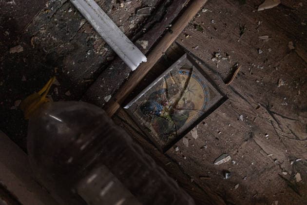Russian attack on Ukraine s Kramatorsk KRAMATORSK, UKRAINE - MAY 25: A view of a broken frame following a Russian attack using KAB bombs in the center of Kramatorsk, Ukraine, on May 25, 2026. Diego Herrera Carcedo Anadolu Kramatorsk Ukraine. Editorial use only. Please get in touch for any other usage.  Copyright: x2026xAnadoluxDiegoxHerreraxCarcedox