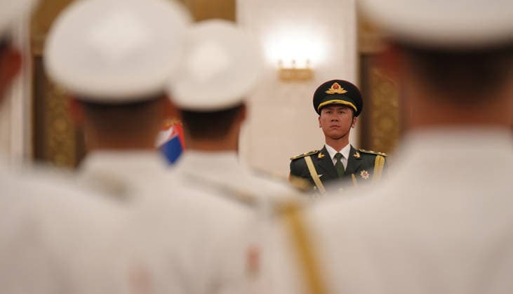 BEIJING, CHINA - MAY 25: A welcome ceremony is held for Serbian President Aleksandar Vucic on May 25, 2026 in Beijing, China. Chinese President Xi Jinping held a welcome ceremony for Serbian President Aleksandar Vucic, who is on a state visit to China, in Beijing on May 25.  Copyright: xVCGx 111644010733