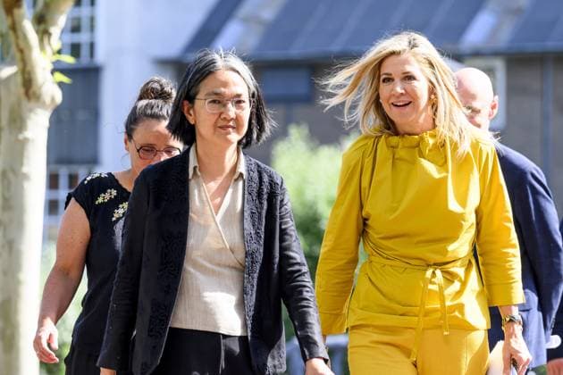 Leiden, The Netherlands, 2026-05-26 10:32:53 LEIDEN, 26-05-2026, KITLV Queen Maxima visits the Royal Institute of Language, Land and Ethnology (KITLV) in Leiden. This year, the KITLV celebrates its 175th anniversary. PHOTO: NLBeeld Patrick van Emst Credit: NL Beeld Patrick van Emst  Copyright: xx x