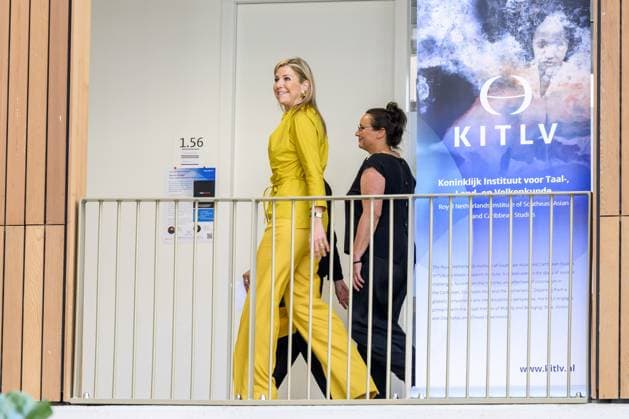 Leiden, The Netherlands, 2026-05-26 10:34:18 LEIDEN, 26-05-2026, KITLV Queen Maxima visits the Royal Institute of Language, Land and Ethnology (KITLV) in Leiden. This year, the KITLV celebrates its 175th anniversary. PHOTO: NLBeeld Patrick van Emst Credit: NL Beeld Patrick van Emst  Copyright: xx x