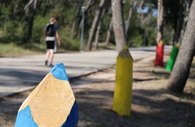 Giant pencils from dead storm-damaged trees at Marjan Forest Park in Split, Croatia Giant pencils from dead storm-damaged trees are seen at Marjan Forest Park in Split, Croatia on May 26, 2026. This artistic intervention is created by students of the Sculpture Department of the Arts Academy in Split.  IvoxCagalj PIXSELL
