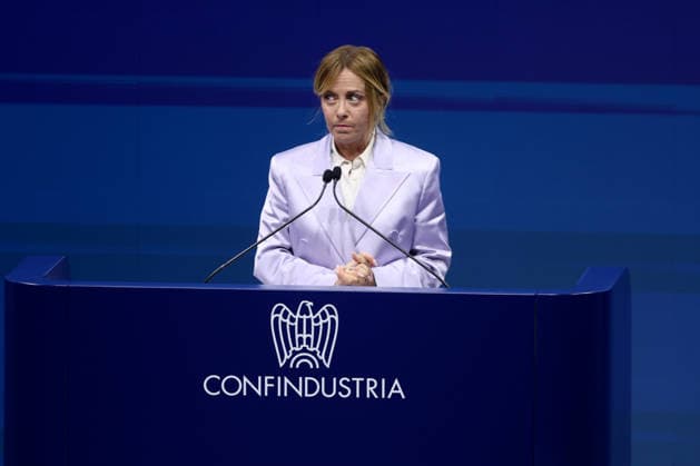 IPA85085736 - Rome, May 26, 2026: Giorgia Meloni speaks at the Confindustria Public Assembly at the Rome Convention Center La Nuvola in Rome s Eur district. In her speech in front of Italian entrepreneurs, the Prime Minister addresses the issues of industrial policy, competitiveness of the national production system, energy transition and Italy s role in the European and international economic scenario, recalling the need to strengthen investment, employment and dialogue between government and business.  Copyright: xmarcoxiacobuccix xmarcoxiacobuccix 85085736