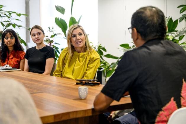 Leiden, The Netherlands, 2026-05-26 11:22:38 LEIDEN, 26-05-2026, KITLV Queen Maxima visits the Royal Institute of Language, Land and Ethnology (KITLV) in Leiden. This year, the KITLV celebrates its 175th anniversary. PHOTO: NLBeeld Patrick van Emst Credit: NL Beeld Patrick van Emst  Copyright: xx x