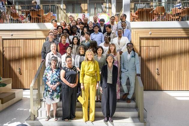 Leiden, The Netherlands, 2026-05-26 11:57:28 LEIDEN, 26-05-2026, KITLV Queen Maxima visits the Royal Institute of Language, Land and Ethnology (KITLV) in Leiden. This year, the KITLV celebrates its 175th anniversary. PHOTO: NLBeeld Patrick van Emst Credit: NL Beeld Patrick van Emst  Copyright: xx x