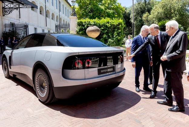 IPA85089109 - Rome - President Sergio Mattarella with Benedetto Vigna, Vice President of the Commercial Management of Ferrari Spa, during the presentation of the Ferrari Luce, today May 25, 2026 (Photo by Paolo Giandotti - Press and Communication Office of the Presidency of the Republic) This is a private photo posted on social media or television media provided by this Agency. The Agency claims no ownership, including but not limited to copyright or licensing of the attached material. The fees charged by this Agency are for the Agency s services only and do not convey, nor are they intended to convey to you, any copyright or license ownership of the material. By posting this material you expressly agree to indemnify and hold harmless t  Copyright: xQuirinalex xFotogrammax xQuirinalex xFotogrammax 85089109
