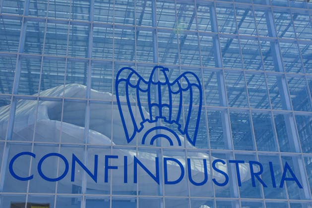 May 26, 2026, Rome, Rome, Italy: The Confindustria logo displayed on the exterior glass of the Roma Convention Center La Nuvola on May 26, 2026. Rome Italy - ZUMAn299 20260526_zip_n299_024 Copyright: xVincenzoxNuzzolesex