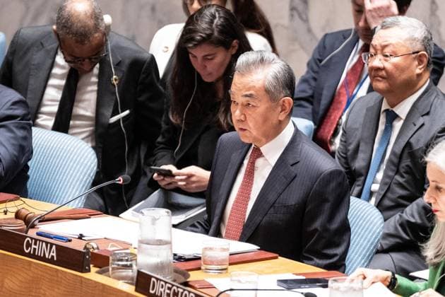 May 26, 2026, New York, New York, USA: Wang Yi, Member of the Political Bureau of the.CPC Central Committee and Minister for Foreign Affairs presides over the Security Council meeting on Upholding the purposes and principles of the UN Charter and strengthening the UN-centered international system at UN Headquarters in New York, NY on May 26, 2026. China organized this meeting as it is a President of Security Council for the month of May. New York USA  - ZUMAr339 20260526_znp_r339_017 Copyright: xLevxRadinx