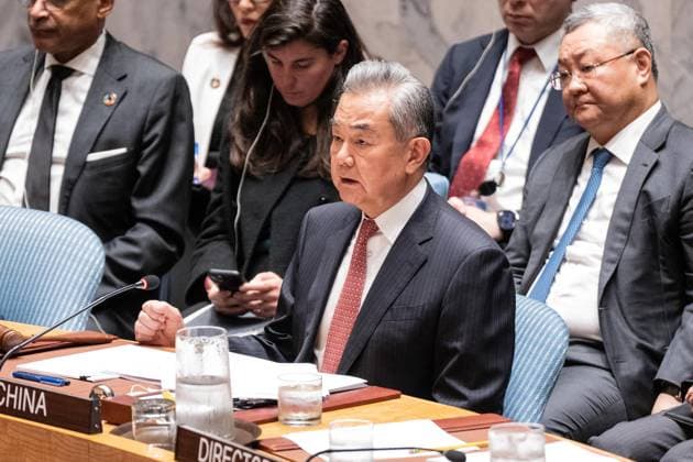 May 26, 2026, New York, New York, USA: Wang Yi, Member of the Political Bureau of the.CPC Central Committee and Minister for Foreign Affairs presides over the Security Council meeting on Upholding the purposes and principles of the UN Charter and strengthening the UN-centered international system at UN Headquarters in New York, NY on May 26, 2026. China organized this meeting as it is a President of Security Council for the month of May. New York USA  - ZUMAr339 20260526_znp_r339_026 Copyright: xLevxRadinx