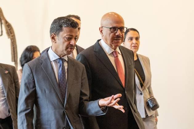 May 26, 2026, New York, New York, USA: Abdullatif bin Rashid Al Zayani, Minister for Foreign Affairs of Bahrain arrives for the Security Council meeting on Upholding the purposes and principles of the UN Charter and strengthening the UN-centered international system at UN Headquarters in New York, NY on May 26, 2026. China organized this meeting as it is a President of Security Council for the month of May. New York USA  - ZUMAr339 20260526_znp_r339_007 Copyright: xLevxRadinx