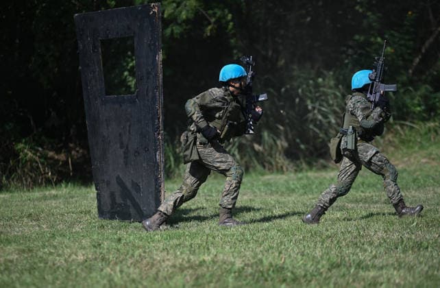 UN to assess whether the Brazilian Navy Marine Corps remains at the top of the global rankings for peacekeeping readiness RIO DE JANEIRO, BRAZIL, MAY 26 : A view of the Brazilian Army forces training as in the coming days, the UN will assess whether the Brazilian Navy Marine Corps remains at the top of the global rankings for peacekeeping readiness in Rio de Janeiro, Brazil on May 26, 2026. The Brazilian Navy Marine Corps undergoes rigorous inspections by the UN (United Nations) to certify and recertify elite troops at the highest level. The most recent operational assessment, held at the Ilha do Governador Naval Complex, involved more than 500 military personnel, bomb disposal robots, drones, armored vehicles, and machine guns in combat a  Copyright: x2026xAnadoluxFabioxTeixeirax
