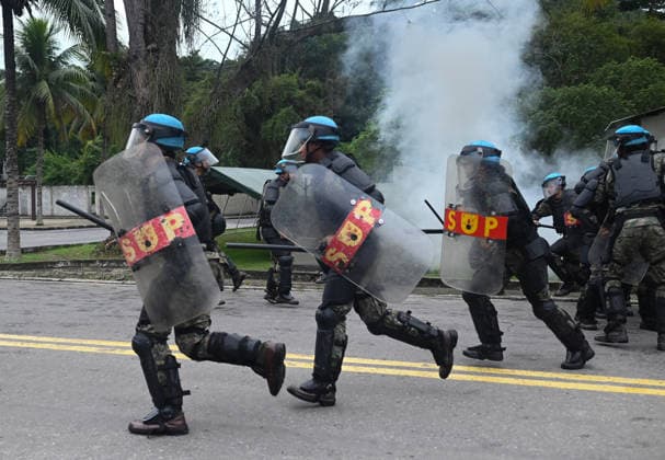 UN to assess whether the Brazilian Navy Marine Corps remains at the top of the global rankings for peacekeeping readiness RIO DE JANEIRO, BRAZIL, MAY 26 : A view of the Brazilian Army forces training as in the coming days, the UN will assess whether the Brazilian Navy Marine Corps remains at the top of the global rankings for peacekeeping readiness in Rio de Janeiro, Brazil on May 26, 2026. The Brazilian Navy Marine Corps undergoes rigorous inspections by the UN (United Nations) to certify and recertify elite troops at the highest level. The most recent operational assessment, held at the Ilha do Governador Naval Complex, involved more than 500 military personnel, bomb disposal robots, drones, armored vehicles, and machine guns in combat a  Copyright: x2026xAnadoluxFabioxTeixeirax