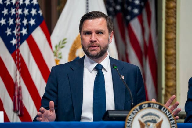 Vice President JD Vance speaks during a roundtable on anti-fraud initiatives in the Indian Treaty Room in the Eisenhower Executive Building near the White House in Washington, DC on Tuesday, May 26, 2026.  WAP20260526302 BONNIExCASH