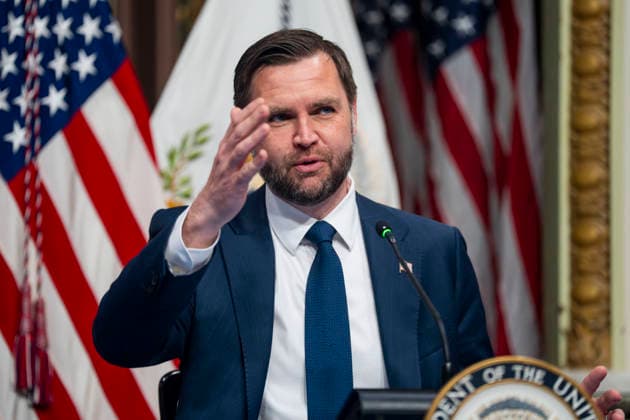 Vice President JD Vance speaks during a roundtable on anti-fraud initiatives in the Indian Treaty Room in the Eisenhower Executive Building near the White House in Washington, DC on Tuesday, May 26, 2026.  WAP20260526305 BONNIExCASH