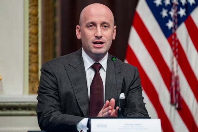White House Chief of Staff for Policy Stephen Miller speaks during a roundtable on anti-fraud initiatives in the Indian Treaty Room in the Eisenhower Executive Building near the White House in Washington, DC on Tuesday, May 26, 2026.  WAP20260526309 BONNIExCASH