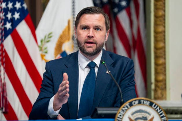 Vice President JD Vance speaks during a roundtable on anti-fraud initiatives in the Indian Treaty Room in the Eisenhower Executive Building near the White House in Washington, DC on Tuesday, May 26, 2026.  WAP20260526318 BONNIExCASH
