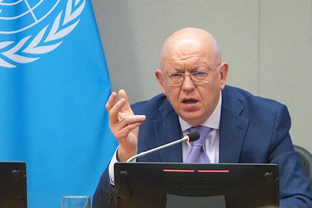 Russian Ambassador Nebenzia briefs the press at the UN NEW YORK CITY, UNITED STATES - MAY 26: Russian Ambassador Vassily Nebenzia, Permanent Representative of the Russian Federation to the United Nations, briefs the press, on May 26, 2026, in New York, U.S. Selcuk Acar Anadolu New York United States. Editorial use only. Please get in touch for any other usage.  Copyright: x2026xAnadoluxSelcukxAcarx