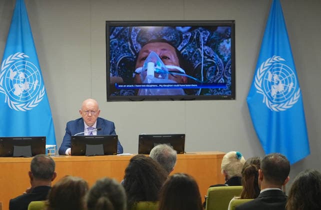 Russian Ambassador Nebenzia briefs the press at the UN NEW YORK CITY, UNITED STATES - MAY 26: Russian Ambassador Vassily Nebenzia, Permanent Representative of the Russian Federation to the United Nations, briefs the press, on May 26, 2026, in New York, U.S. Selcuk Acar Anadolu New York United States. Editorial use only. Please get in touch for any other usage.  Copyright: x2026xAnadoluxSelcukxAcarx