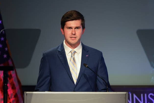 May 26, 2026, Washington, District Of Columbia, USA: GEORGE ALDERMAN, NASA Deputy Press Secretary, speaks at a press conference announcing Moon Base plans and mission progress at NASA Headquarters in Washington, D.C. on May 26, 2026. NASA s Moon Base program is a long-term lunar exploration and infrastructure initiative designed to enable sustained human presence at the lunar South Pole. Washington USA - ZUMAd227 20260526_znp_d227_002 Copyright: xBryanxDozierx