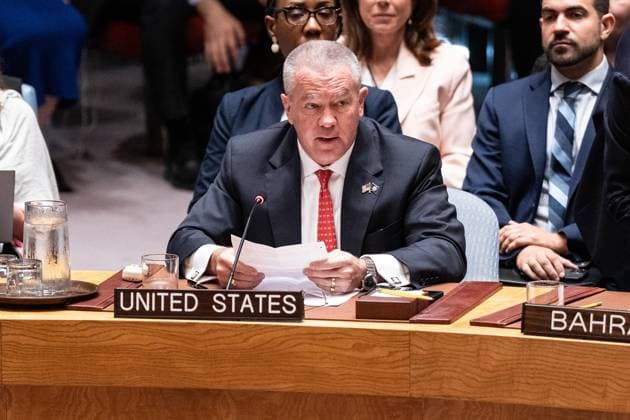 May 26, 2026, New York, New York, USA: Michael George DeSombre, Assistant Secretary of State for East Asian and Pacific Affairs of United States speaks during Security Council meeting on Upholding the purposes and principles of the UN Charter and strengthening the UN-centered international system at UN Headquarters in New York, NY on May 26, 2026. China organized this meeting as it is a President of Security Council for the month of May. New York USA  - ZUMAr339 20260526_znp_r339_034 Copyright: xLevxRadinx