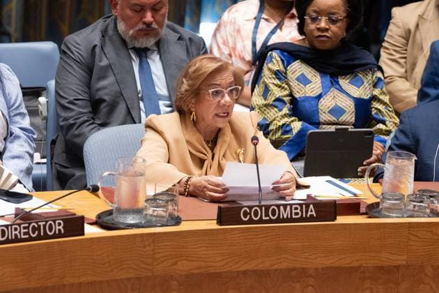May 26, 2026, New York, New York, USA: Rosa Yolanda Villavicencio Mapy, Minister for Foreign Affairs of Colombia speaks during Security Council meeting on Upholding the purposes and principles of the UN Charter and strengthening the UN-centered international system at UN Headquarters in New York, NY on May 26, 2026. China organized this meeting as it is a President of Security Council for the month of May. New York USA  - ZUMAr339 20260526_znp_r339_029 Copyright: xLevxRadinx
