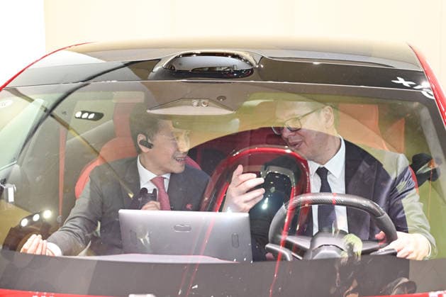 BEIJING, CHINA - MAY 26: Serbian President Aleksandar Vucic (R) visits Xiaomi s auto factory on May 26, 2026 in Beijing, China. Vucic is on a state visit to China from May 24 to 28.  Copyright: xChinaxNewsxServicex 111644369134