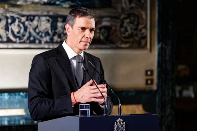 May 27, 2026, Rome, ITALY: Spain s Prime Minister Pedro Sanchez during a press conference in Rome, Italy, 27 May 2026. ANSA FABIO FRUSTACI. Rome ITALY  - ZUMAa110 20260527_zaf_a110_010 Copyright: xFabioxFrustacix
