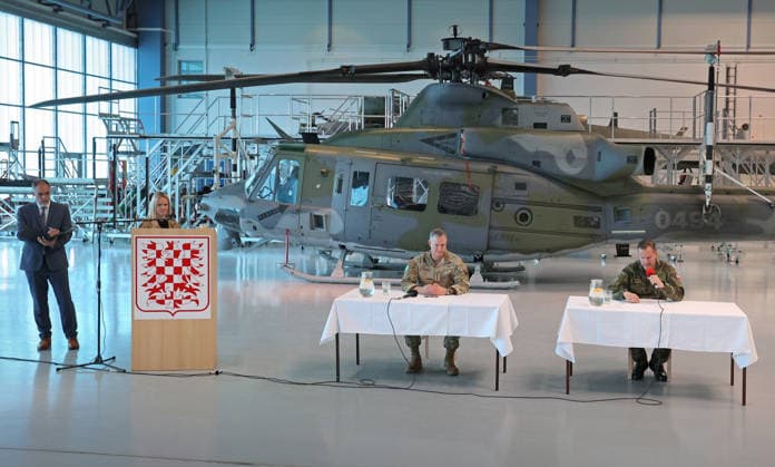 From left Haed of NATO Supreme Allied Command in Europe (SACEUR) Alexus Grynkewich and Czech Chief of General Staff Karel Rehka attend a press conference to mark the end of a two-day visit by Alexus Grynkewich, 22nd helicopter base, Namest nad Oslavou, Czech Republic. (CTKxPhoto LiborxPlihal) CTKPhotoP2026052704829  CTKPhotoP2026052704829