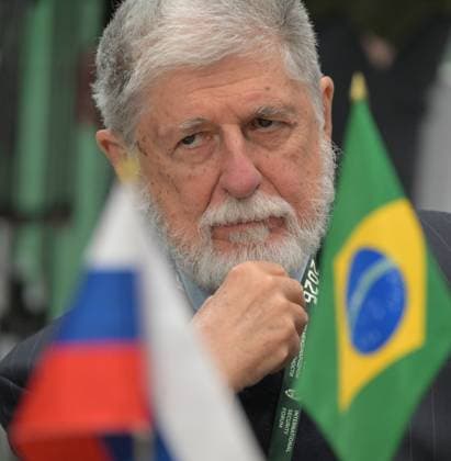 Russia International Security Forum 9174458 27.05.2026 Special Advisor to the President of Brazil for Foreign Policy Celso Amorim attends a meeting with Russian Security Council Secretary Sergei Shoigu held as part of the 1st International Security Forum (ISF) at Live Arena, outside Moscow, Russia. Alexey Nikolskiy Sputnik Moscow region Russia  Copyright: xAlexeyxNikolskiyx