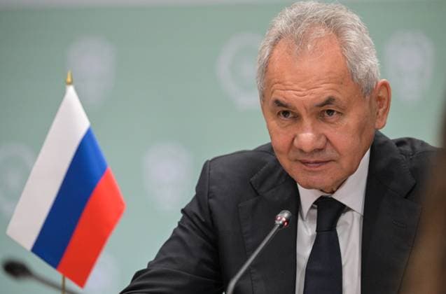 Russia International Security Forum 9174471 27.05.2026 Russian Security Council Secretary Sergei Shoigu attends a meeting with Special Advisor to the President of Brazil for Foreign Policy Celso Amorim held as part of the 1st International Security Forum (ISF) at Live Arena, outside Moscow, Russia. Alexey Nikolskiy Sputnik Moscow region Russia  Copyright: xAlexeyxNikolskiyx