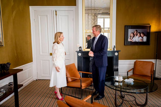 27-05-2026 HtB King Willem-Alexander during a meetng with Ms. Stientje van Veldhoven, Minister of Climate and Green Growth at palace Huis ten Bosch in The Hague. Â  Copyright: xPPEx