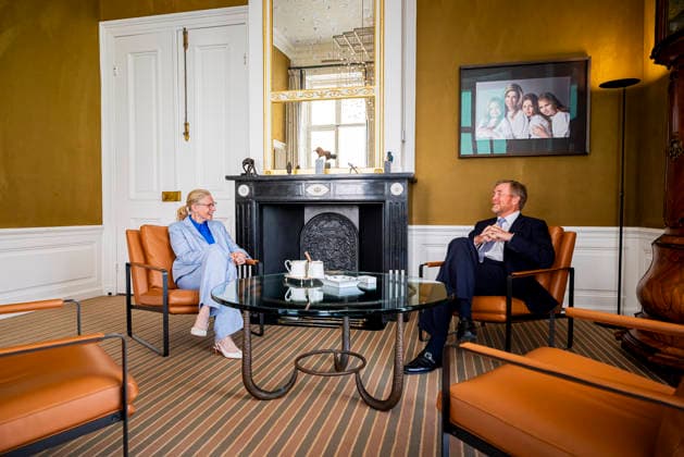 27-05-2026 HtB King Willem-Alexander during a meetng with Ms. Elanor Boekholt-O™Sullivan, Minister of Housing and Spatial Planning at palace Huis ten Bosch in The Hague. Â  Copyright: xPPEx