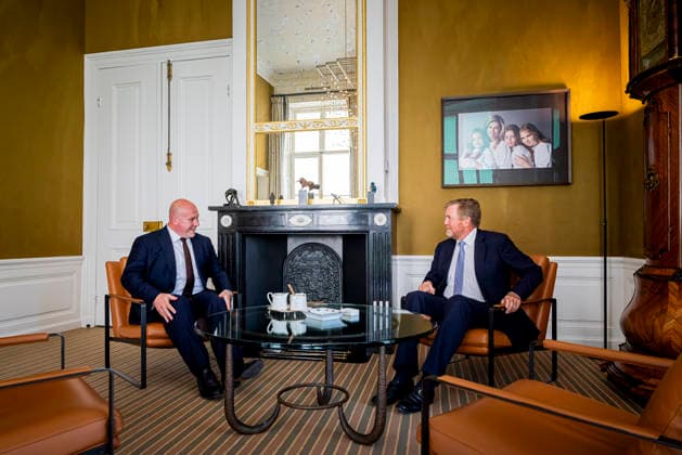 27-05-2026 HtB King Willem-Alexander during a meetng with Mr. Thierry A.A. Aartsen BA, Minister of Employment and Participation at palace Huis ten Bosch in The Hague. Â  Copyright: xPPEx