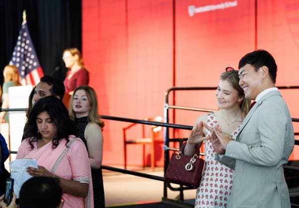 Crown Princess Elisabeth pictured during the Class of 2026 graduation ceremony in Harvard Kennedy School, Harvard University, in Cambridge, USA, Wednesday 27 May 2026.  BENOITxDOPPAGNE 175166194