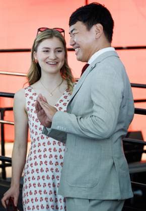 Crown Princess Elisabeth pictured during the Class of 2026 graduation ceremony in Harvard Kennedy School, Harvard University, in Cambridge, USA, Wednesday 27 May 2026.  BENOITxDOPPAGNE 175166201