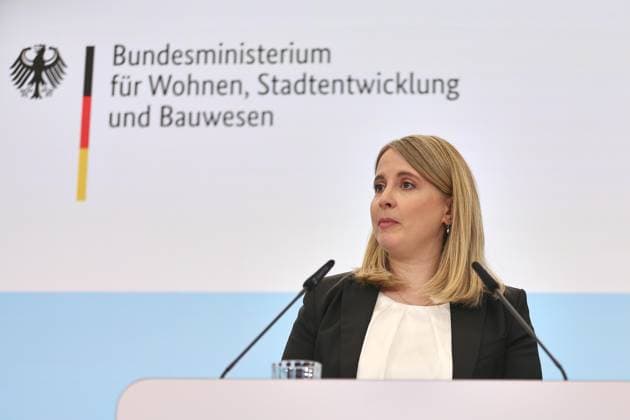 Berlin, Deutschland, 27.05.2026: Baumnisterium: Pressestatement zur Modernisierung des Städtebau- und Raumordnungsrechts: Bundesministerin für Wohnen, Stadtentwicklung und Bauwesen Verena Hubertz (SPD) *** Berlin, Germany, 27 05 2026 Baumnisterium Press statement on the modernization of urban development and spatial planning law Federal Minister of Housing, Urban Development and Building Verena Hubertz SPD Copyright: xdtsxNachrichtenagenturx dts_120852