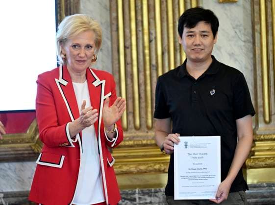Princess Astrid presents the 2026 F.M.R.E. scientific awards BRUSSELS, BELGIUM - MAY 27 : Princess Astrid, Honorary President of the Queen Elisabeth Medical Foundation (F.M.R.E.), attends an academic session of the foundation at the Royal Palace and officially presents the F.M.R.E. 2026 scientific awards to the winners: 5) Marc Hurard Prize : (not present) Dr. Dopp Joana (KU Leuven - VIB) on May 27, 2026 in Brussels, Belgium, 27 05 2026 Brussels Belgium  Copyright: xDidierxLebrunx