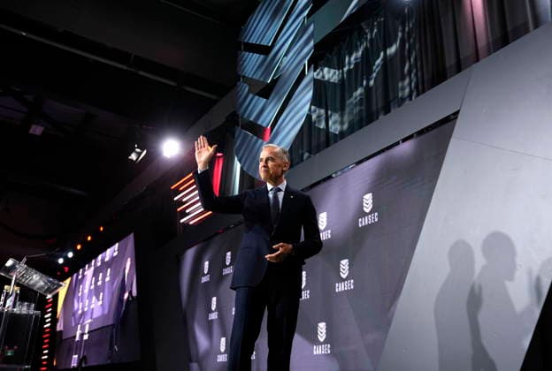 May 27, 2026, Ottawa, On, CANADA: Prime Minister Mark Carney leaves after making an address at the Canadian Association of Defence and Security Industries annual defence industry trade show CANSEC, in Ottawa, on Wednesday, May 27, 2026. Ottawa CANADA  - ZUMAc35_ 20260527_zaf_c35_007 Copyright: xJustinxTangx