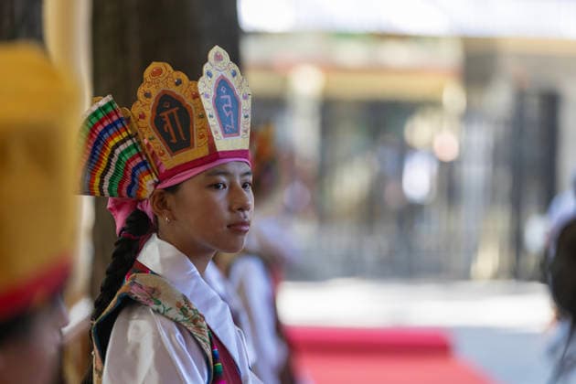 May 27, 2026, Dharamshala, Himachal Pradesh, India: Artist from TIPA waiting Tibetan Spiritual leader the Dalai Lama to perform dance during Swearing-in Ceremony of the re-elected Sikyong of the Central Tibetan Administration (CTA) Penpa Tsering at Tsugla Khang Temple, Mcleodganj, Dharamshala on Wednesday...NOTE; EDITORIAL USE ONLY. Dharamshala India  - ZUMAb235 20260527_zip_b235_013 Copyright: xShaileshxBhatnagarx