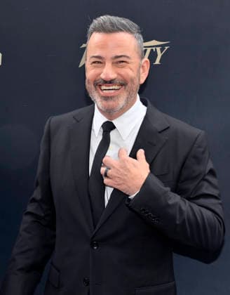 Jimmy Kimmel attends an unveiling ceremony honoring comedy actor, radio personality and television host Adam Corolla during an unveiling ceremony honoring him with the 2,846th star on the Hollywood Walk of Fame in Los Angeles on Wednesday, May 27, 2026.  LAP2026052718 JIMxRUYMEN