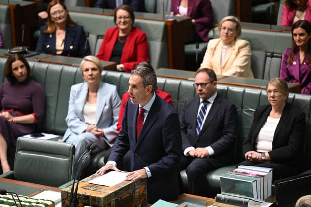 JIM CHALMERS TAX REFORM BILL, Australian Treasurer Jim Chalmers speaks to the Treasury Laws Amendment Bill 2026 in the House of Representatives at Parliament House in Canberra, Thursday, May 28, 2026. ( NO ARCHIVING CANBERRA AUSTRALIAN CAPITAL TERRITORY AUSTRALIA  Copyright: xLUKASxCOCHx 20260528148743701834