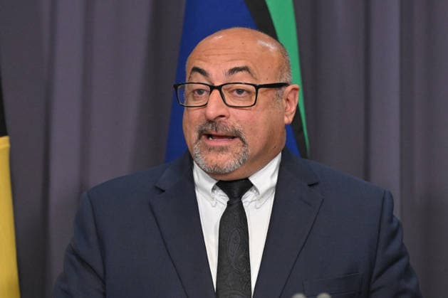 MICHELLE ROWLAND PFAS PRESSER, Assistant Minister for Defence Peter Khalil at a press conference at Parliament House in Canberra, Thursday, May 28, 2026. ( NO ARCHIVING CANBERRA ACT AUSTRALIA  Copyright: xMICKxTSIKASx 20260528149603628369