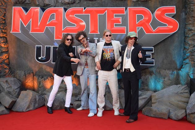 Masters of The Universe UK Premiere Arrivals at Cineworld, Leicester Square, London (L-R) - Dan Hawkins, Frankie Poullain, Rufus Tiger Taylor and Justin Hawkins of The Darkness attends The UK Premiere of Masters Of The Universe at Cineworld, Leicester Square, London, England, UK on Wednesday 27 May, 2026., Credit:Justin Ng Avalon UK, England, London, Cineworld, Leicester Square  Copyright: xJustinxNgx xAvalonx 1106055376