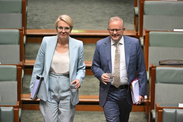 QUESTION TIME, Minister for Social Services Tanya Plibersek and Prime Minister Anthony Albanese before Question Time in the House of Representatives at Parliament House in Canberra, Thursday, May 28, 2026. ( NO ARCHIVING CANBERRA ACT AUSTRALIA  Copyright: xMICKxTSIKASx 20260528182745253231